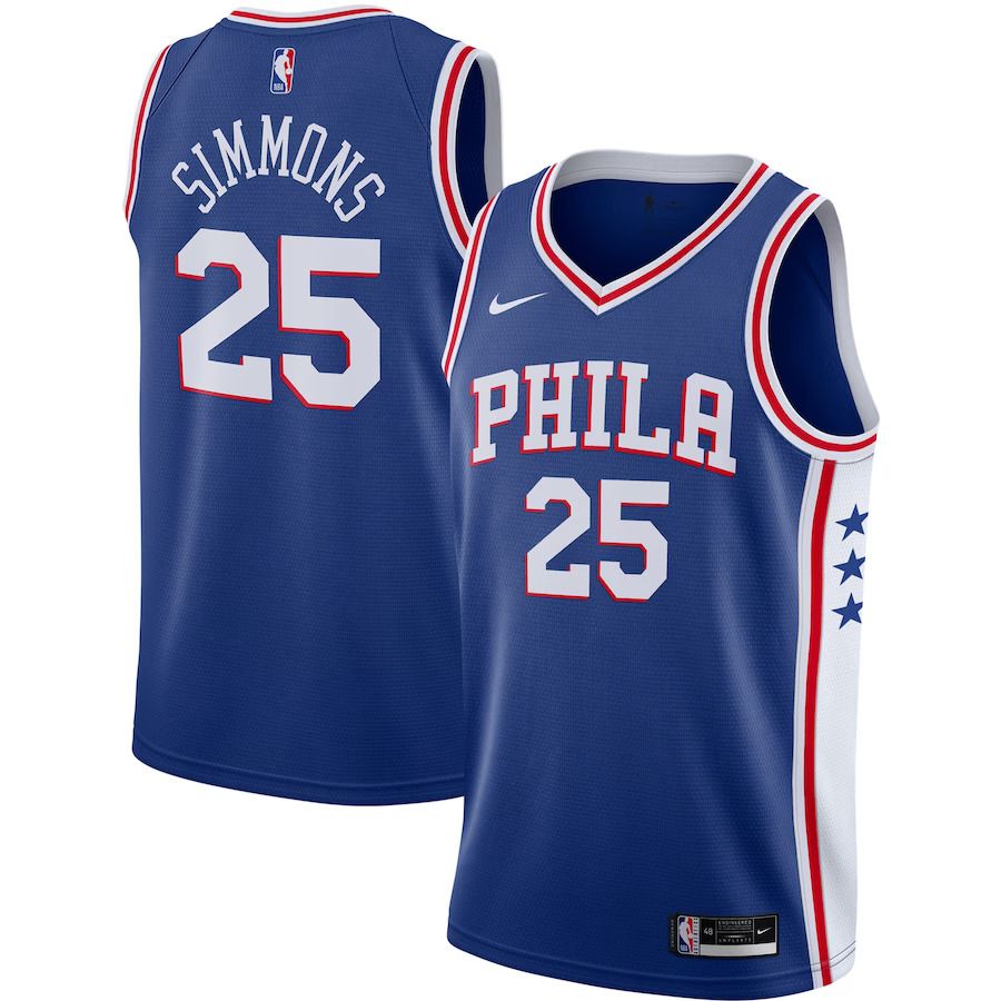 Men Philadelphia 76ers #25 Ben Simmons Nike Royal Swingman NBA Jersey